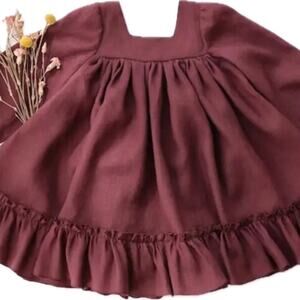 New baby toddler girl dress wine red 2-3 T